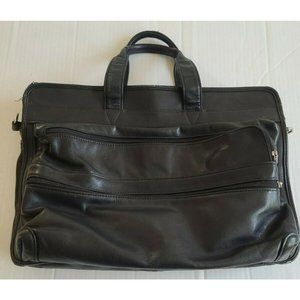 Men's Vintage Lodis Onyx Black Leather Briefcase - Fair condition